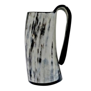Mug en corne de buffle authentique et écologique, fait à la main, de qualité alimentaire, style médiéval, religieux, Feng Shui, mug à bière animal - Product Image 4