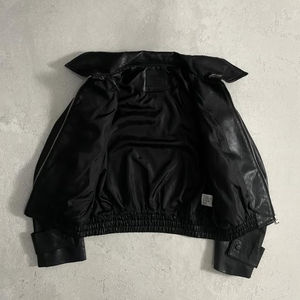 Logo personnalisé OEM veste courte imperméable vierge fermeture éclair coupe carrée Streetwear hommes veste en cuir - Product Image 5