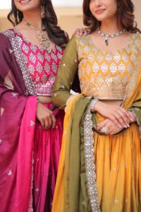 Colección de verano 2024 Micro algodón para niñas hasta el suelo fiesta informal Lehenga Choli Festival bordado 7mm secuencia trabajo tejido - Product Image 5