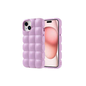 Étui de téléphone en silicone flexible brillant de qualité supérieure ATA Dom Dom Series pour iPhone 15 XR 7 Plus, protection anti-traces de doigts, Lila - Product Image 1