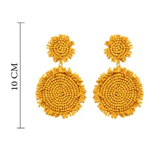 Trendy 2024 Fancy Yellow Design earrings Stylish earring For Wholesale women And Girl Online - SHJ-7135