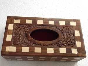 Luxury Walnut Tissue Box | Wooden Paper Holder for Bathroom & Living Room | Modern <b>Desktop</b> Storage Case | Home Decor <b>Organiser</b> - Product Image 4