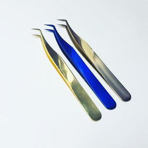 Pince à épiler professionnelle en acier inoxydable avec logo personnalisé, pointe de précision, conception durable pour extensions de cils, personnalisable - Product Image 1