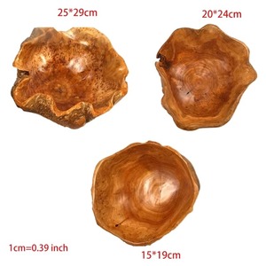 Bol décoratif en bois de style antique Pièce d'accent artisanale rustique pour la cuisine de salle à manger et les intérieurs traditionnels - Product Image 5