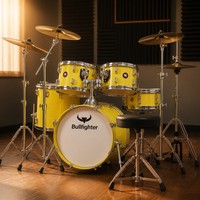 Batterie de percussions Bullfighter DW12 Jaune Citron 5 pièces, 3 cymbales en laiton, coquilles en peuplier 10 12 14 16 22