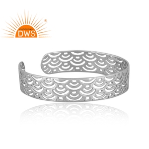 Hot Selling 925 Sterling <b>Silver</b> Filigree Design <b>Cuff</b> Bangle Custom Jewelry For Women Gift For Her - Product Image 2