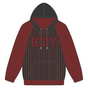 KAP-Sweat à capuche noir, manches raglan marron, rayures, mélange de coton, vêtements de fraternité grecque, Divine Nine HBCU Greek Merch - Product Image 2