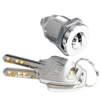 Cylindre de serrure à came pour distributeurs automatiques et machines de vente, haute sécurité, clé à fossettes, 2 clés, finition chromée, alliage de zinc, ABA