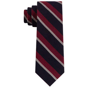 Cravate Jacquard Slim pour Homme Tommy Hilfiger, Taille Standard, Imprimé Floral Rouge, en Microfibre Soie-Polyester, Style Formel - Product Image 1