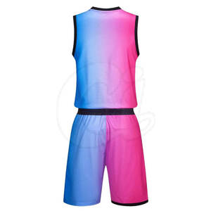 Uniforme de basket-ball en sergé personnalisé à séchage rapide couleur contrastée uniforme de basket-ball pour jeunes - Product Image 2