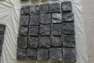 मेष बैक प्राकृतिक विभाजन सतह से काला ग्रेनाइट कोबल पत्थर ड्राइववे - Product Image 6