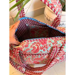 Bolsa de Lona Acolchada con Estampado Animal de Algodón Casual Rubyball XL, Bolsa de Viaje de Fin de Semana con Cierre de Cremallera, Plegable, para Gimnasio, Fitness, Viajes, Uso al Aire Libre - Product Image 4
