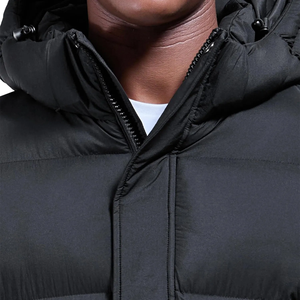 Blouson d'hiver pour homme, nouvelle mode, matelassé, couleur unie, toile, imperméable, à capuche, coupe-vent, bomber décontracté, fermeture éclair, devant - Product Image 3