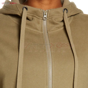 Sudadera con cremallera deportiva transpirable para mujer con corte moderno y tela de rendimiento ligero Sudadera con capucha con cremallera personalizada para mujer - Product Image 4