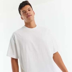Camiseta con dobladillo circular de cuello redondo de alta calidad, camiseta teñida lisa, venta al por mayor, camiseta de manga corta informal en blanco de algodón para hombres, Ringer - Product Image 5