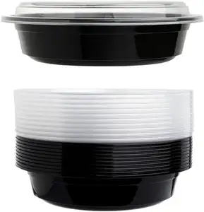 畅销48盎司9英寸圆形容器微波安全塑料聚丙烯食品容器食品储物盒饭盒