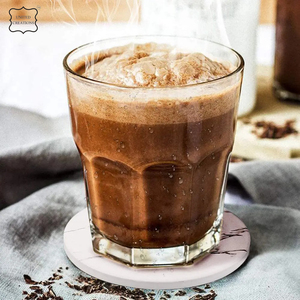 Juego de posavasos de cerámica con diseño de mármol dorado blanco, posavasos nórdicos de arte personalizado nórdico para bebidas, soporte clásico personalizado en blanco - Product Image 6