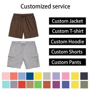 Pantalones Cortos Deportivos Casuales para Hombre, Estilo Vintage, con Cordón Ajustable, Lavado Ácido, Apliques Bordados, Cintura Media, 100% Algodón - Product Image 5