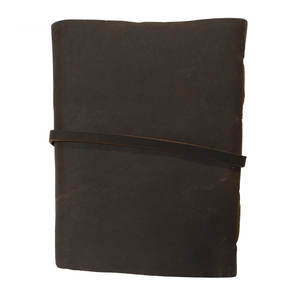 Journal en cuir brun vintage fait à la main A3 |   Pages non lignées imprimées |   Serrure à clé en laiton |   Écriture, croquis, journal quotidien - Product Image 2