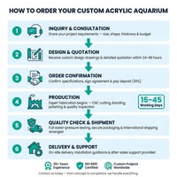 Aquarium rectangulaire en acrylique 1250L, grand volume, transparent comme du cristal, taille personnalisée pour l'affichage en hôtel