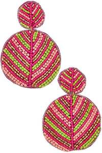 Pendientes Artesanales Ligeros de Cuentas de Vidrio con Diseño Bordado para Fiestas - Product Image 6