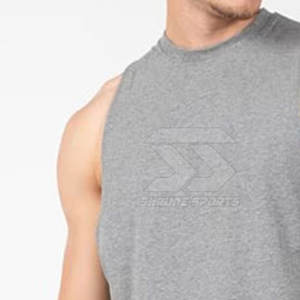 Camiseta sin mangas de entrenamiento para hombre de talla grande hecha a medida, ropa de gimnasio tejida transpirable, camiseta sin mangas informal de talla grande para hombre - Product Image 3
