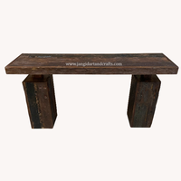 Table Console Industrielle Vintage Jodhpur Vieux Chemin de Fer en Bois Dormeur Bois Antique Recyclé Style Rustique Exportateurs de Meubles de Maison