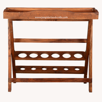 Comptoir de Bar en bois de Mangoi pour la maison, hôtel, présentoir de bouteilles de vin créatif et pliable