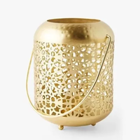 Magnifique lanterne pour la décoration du Ramadan, porte-bougie, très demandée, lanterne en métal haut de gamme plaquée or, prix de gros 2025