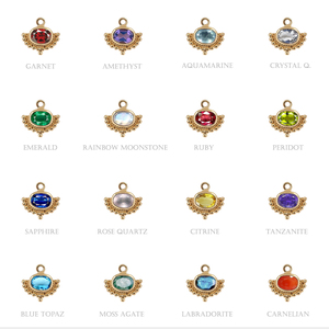 จี้คอลเล็ตทับทิม8x6มม. พร้อมพลอยเทียมรูปไข่ทอง18K เวอร์เมอิลแบบปกติตัดสเตอร์ลิงเงินประจำเดือนเกิดจี้ดีและเสน่ห์ - Product Image 6