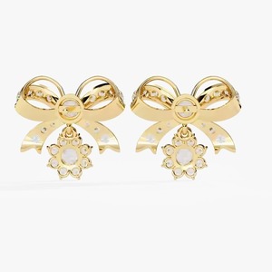 Bow Shape High on Demand Round Cut Moissanite Diamond Hip Hop Style Stud <b>Earrings</b> for Gift for Women - Product Image 4