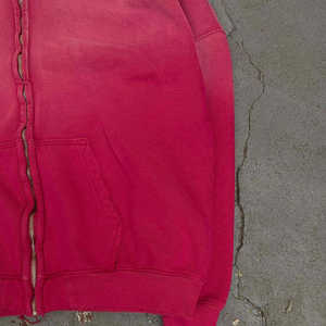 Sudadera con capucha recortada lavada con ácido de fabricante de ropa personalizada 100% algodón Sudadera con capucha en blanco funcional Distress Vintage Zip Hoodie Unisex - Product Image 5