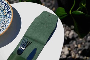 Elegante Porta Cubiertos Plegable de Cuero Genuino Hecho a Mano, Ecológico y de Lujo para Uso en Restaurantes, Duradero LCH-0042 - Product Image 5