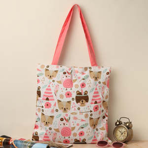 Bolsos de Lona de Algodón Bordados con Animales Tribales, con Cremallera y Borlas, Modernos para Invierno, Otoño y Primavera, con Diseño de Flores Abiertas, Letras y Dibujos Animados - Product Image 2