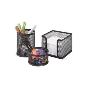 Portapenne Set da scrivania traforato da 3 470g nero