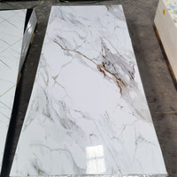 Panneau mural en PVC effet marbre, moderne, ignifuge, brillant et étanche, idéal pour usage domestique - Vente chaude