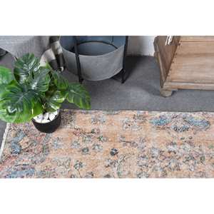 Alfombra turca Vintage Beige Azul 4,7 X 9.6ft Tejido plano de lana con patrón de retazos para decoraciones de sala de estar - Product Image 5