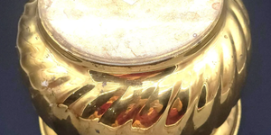 Jardinière en métal aluminium martelé de forme ronde en laiton couleur or EPL grande taille pour fournitures de jardin - Product Image 6