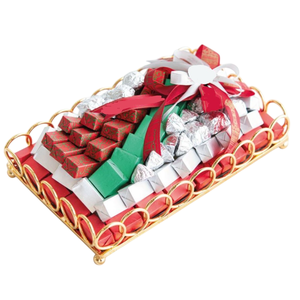 Elegant Design Sweet Dessert Display Handcrafted Handmade Chocolate Serving Tray With <b>Floral</b> Accent For Weddings Or Other Events - Product Image 2