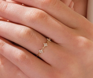 Exquisito anillo de compromiso para mujer 10K oro sólido amarillo IGI certificado hecho a mano brillante en forma de diamante Real clásico - Product Image 2