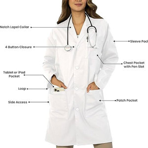 Custom Color & Size Cotton Women's Scrub Lab Coat for Sale New Arrival Hospital Use Best Quality - Product Image 3