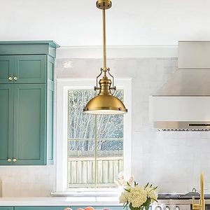 Lampe suspendue vintage industrielle <span class=keywords><strong>SIMIG</strong></span>, style loft, en fer, or, argent, pour îlot de cuisine, restaurant, luminaires suspendus de taille moyenne - Product Image 1