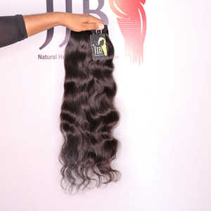 Extensions de cheveux humains tissés temple indien non transformés avec fermeture en dentelle frisée faisceaux ondulés avec fermeture en dentelle suisse HD frontale - Product Image 1