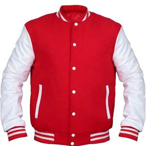 Chaqueta Universitaria Personalizada con Mangas de Cuero Bordadas en Chenilla para Hombre y Mujer - Product Image 1
