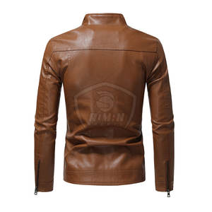 Veste en cuir pour homme, coupe ajustée élégante, respirante, produits très demandés, vestes en cuir pour homme, vêtements de mode d'hiver - Product Image 2