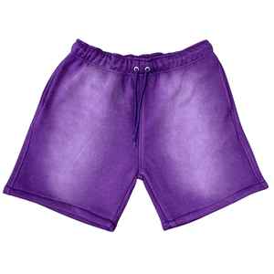 Venta al por mayor de fábrica, pantalones cortos con logotipo personalizado, pantalones cortos desgastados de algodón con bordado, pantalones cortos de lavado ácido con borde cortado desteñido al sol para hombres - Product Image 4