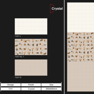 Carreaux muraux en céramique 300x600mm pour maison moderne, salle de bain, cuisine, finition brillante mate effet sucre pour décoration murale - Product Image 1