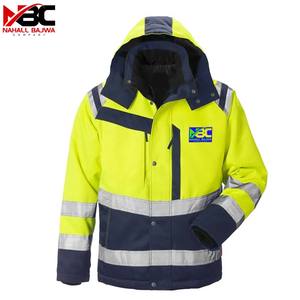Logo personnalisé OEM Veste de sécurité d'hiver Vêtements de travail haute visibilité avec matériau réfléchissant imperméable Polyester coton jaune - Product Image 4