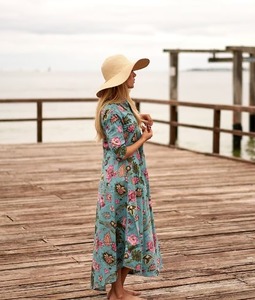 Nouvelle Arrivée Robe Longue d'Été pour Femme, Col Rond, Manches Longues, 100% Coton, Coupe Trapèze, Style Vintage, Idéale pour Soirées Formelles - Product Image 2