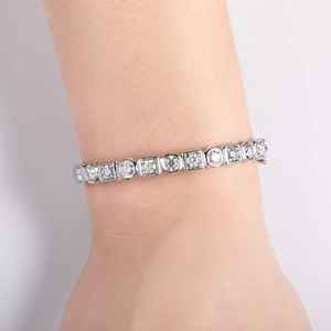 Moissanite Diamond Tennis <b>Bracelet</b> 925 Sterling Sliver Round Cut Moissanite Classic <b>Bracelet</b> For Women & <b>Men</b> Jewelry - Product Image 4